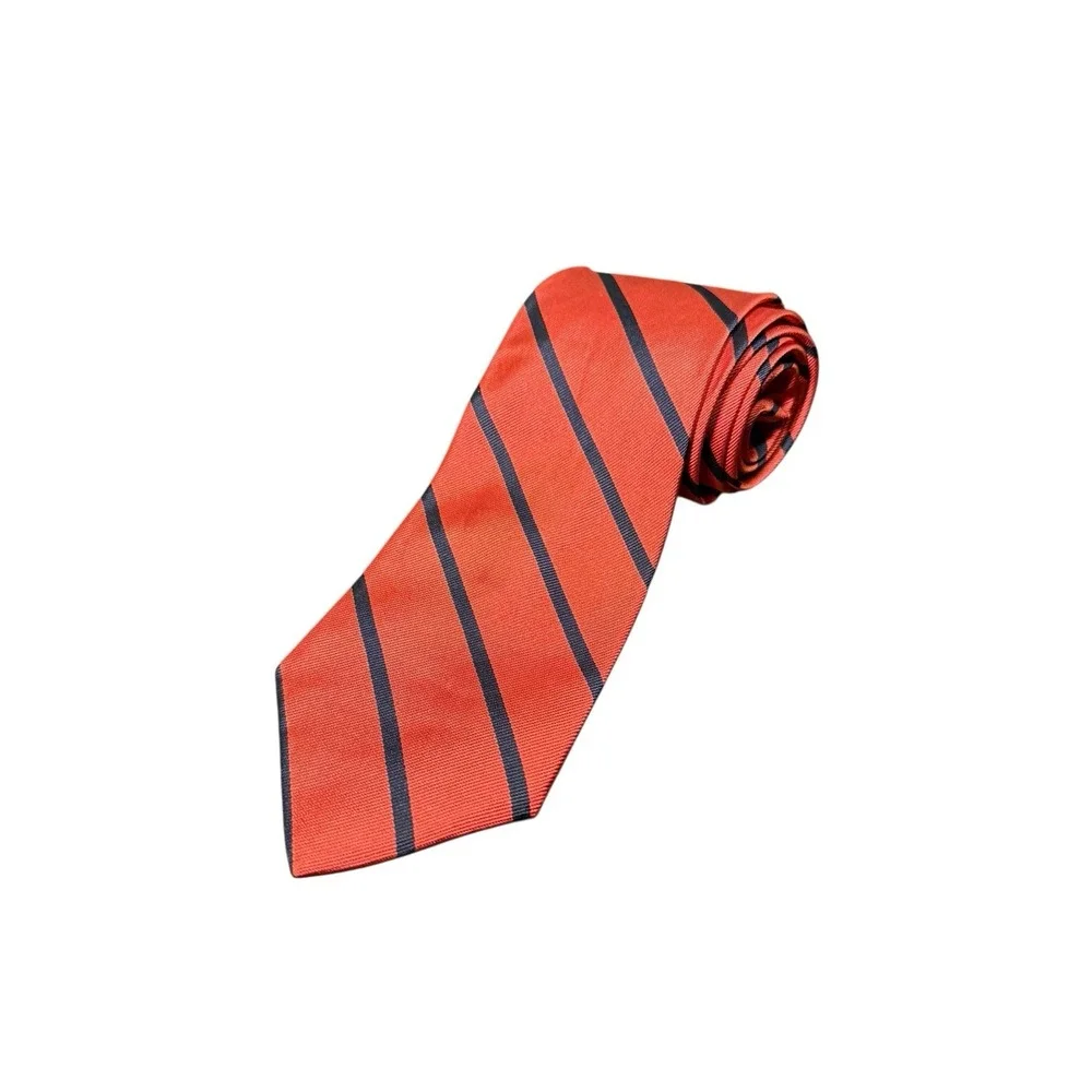 Brooks Brothers Makers Pure Silk Tie Striped Red And Blue Made in USA